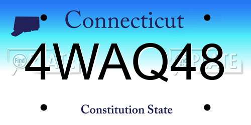 4WAQ48 Connecticut License Plate