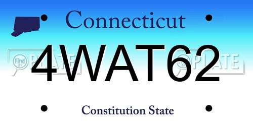 4WAT62 Connecticut License Plate