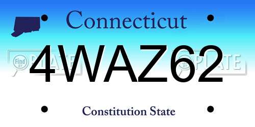 4WAZ62 Connecticut License Plate