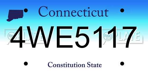 4WE5117 Connecticut License Plate