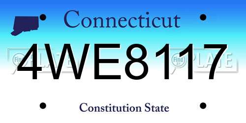 4WE8117 Connecticut License Plate