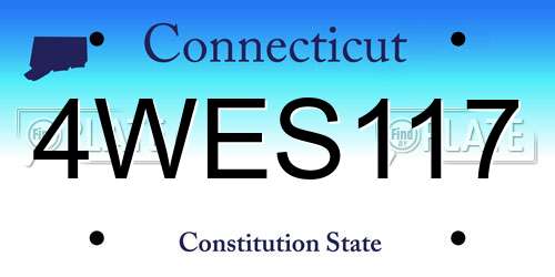 4WES117 Connecticut License Plate