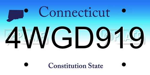 4WGD919 Connecticut License Plate