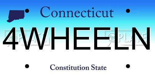 4WHEELN Connecticut License Plate