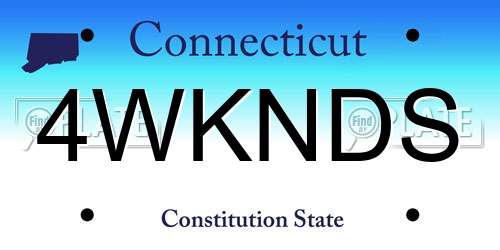 4WKNDS Connecticut License Plate