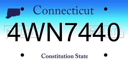 4WN7440 Connecticut License Plate