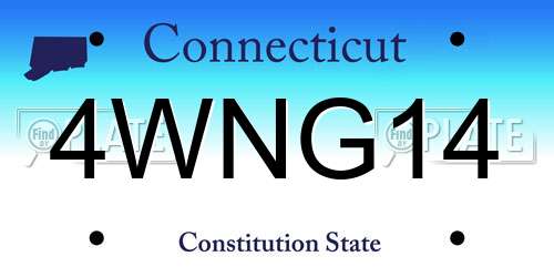 4WNG14 Connecticut License Plate