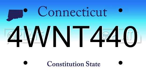 4WNT440 Connecticut License Plate