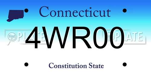 4WR00 Connecticut License Plate