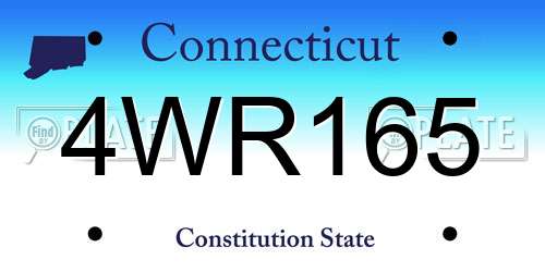 4WR165 Connecticut License Plate