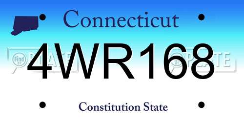 4WR168 Connecticut License Plate
