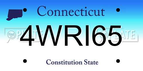 4WRI65 Connecticut License Plate
