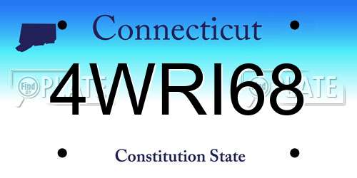 4WRI68 Connecticut License Plate