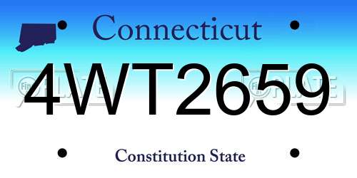 4WT2659 Connecticut License Plate