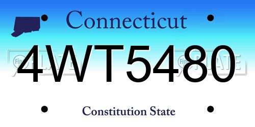 4WT5480 Connecticut License Plate