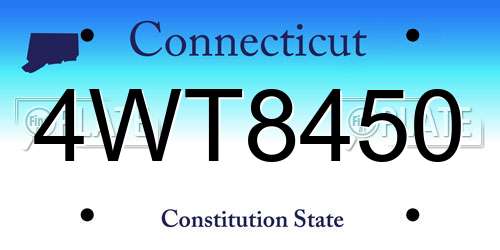 4WT8450 Connecticut License Plate