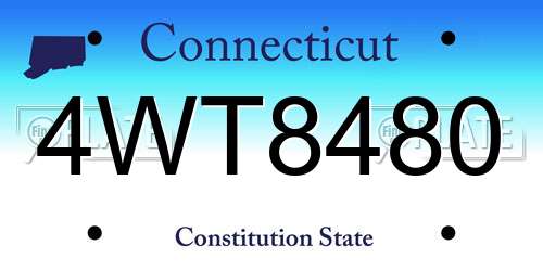 4WT8480 Connecticut License Plate