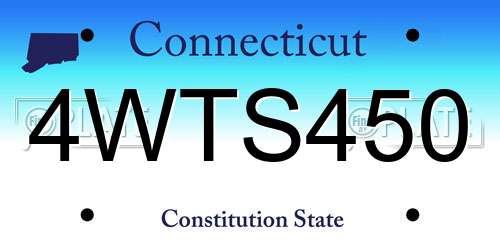 4WTS450 Connecticut License Plate