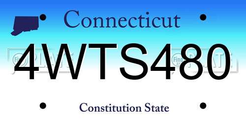 4WTS480 Connecticut License Plate