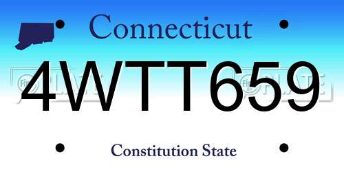 4WTT659 Connecticut License Plate