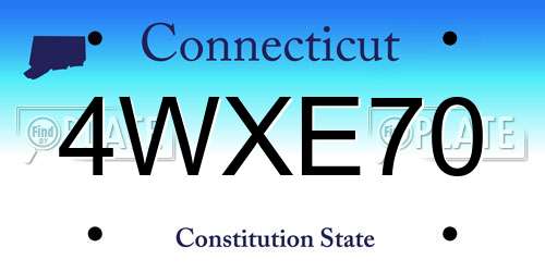 4WXE70 Connecticut License Plate