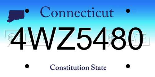 4WZ5480 Connecticut License Plate