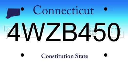 4WZB450 Connecticut License Plate