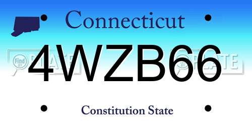 4WZB66 Connecticut License Plate