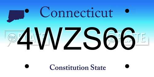 4WZS66 Connecticut License Plate
