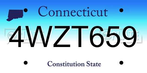 4WZT659 Connecticut License Plate