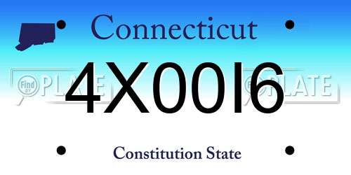 4X00I6 Connecticut License Plate