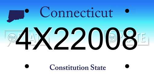 4X22008 Connecticut License Plate