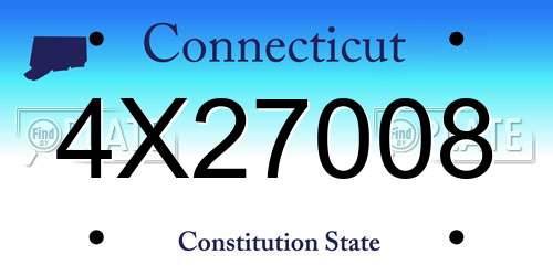 4X27008 Connecticut License Plate