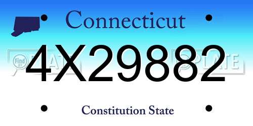 4X29882 Connecticut License Plate