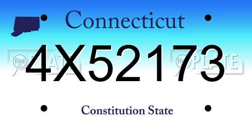 4X52173 Connecticut License Plate