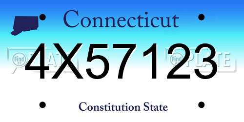 4X57123 Connecticut License Plate
