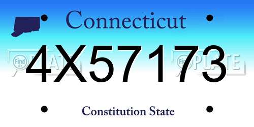 4X57173 Connecticut License Plate