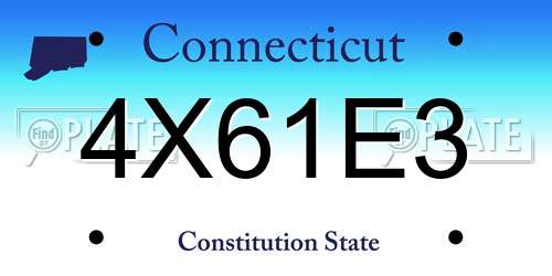 4X61E3 Connecticut License Plate