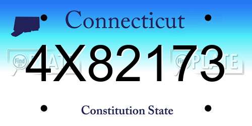 4X82173 Connecticut License Plate