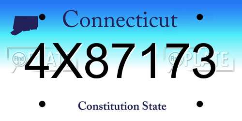 4X87173 Connecticut License Plate