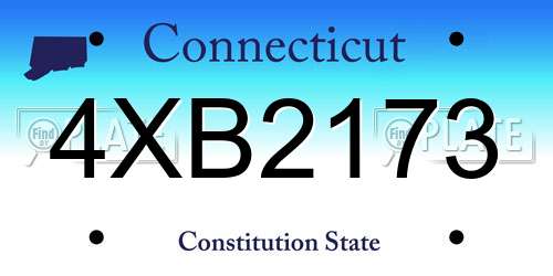 4XB2173 Connecticut License Plate