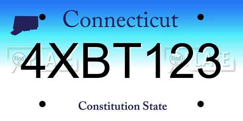 4XBT123 Connecticut License Plate