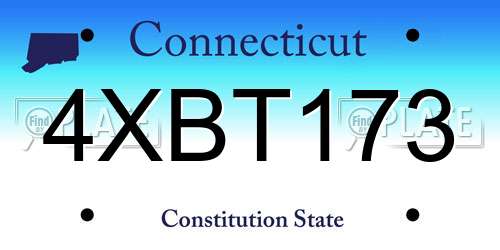 4XBT173 Connecticut License Plate