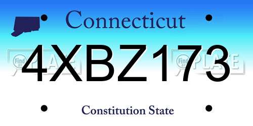 4XBZ173 Connecticut License Plate