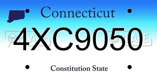 4XC9050 Connecticut License Plate