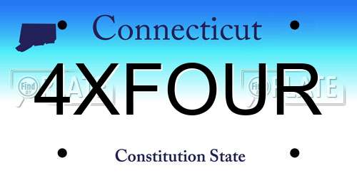 4XFOUR Connecticut License Plate
