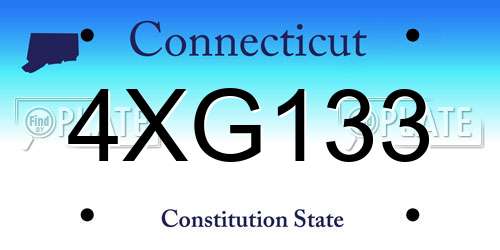 4XG133 Connecticut License Plate