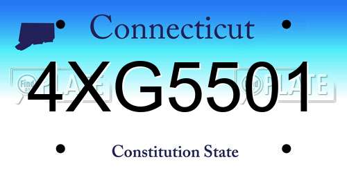4XG5501 Connecticut License Plate