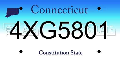 4XG5801 Connecticut License Plate