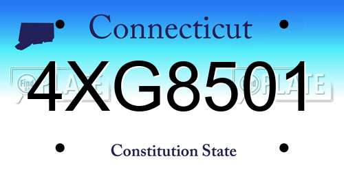 4XG8501 Connecticut License Plate
